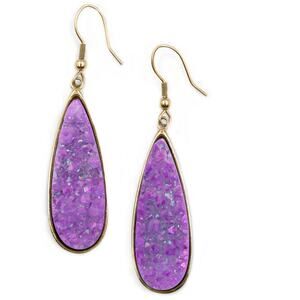 RETAIL $50 Kinsley Armelle Druzy Gold Royal Quartz Drop Earrings! Stunning*NEW